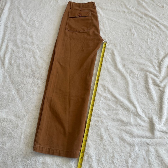 Doen The Wilder Pants Wide Leg High Rise Orange Brown Size 28 - Picture 9 of 12